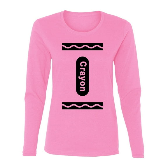 Wild Bobby Black Crayon Costume Women Graphic Long Sleeve Tee