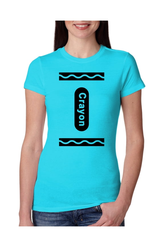 Black Crayon Costume Women Slim Fit Junior Tee
