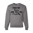 thumbnail image 1 of Wild Bobby, Black Feed Me Tacos And Tell Me I'm Pretty Cinco de Drinco Cinco De Mayo Unisex Crewneck Sweatshirt, Heather Grey, Medium, 1 of 5