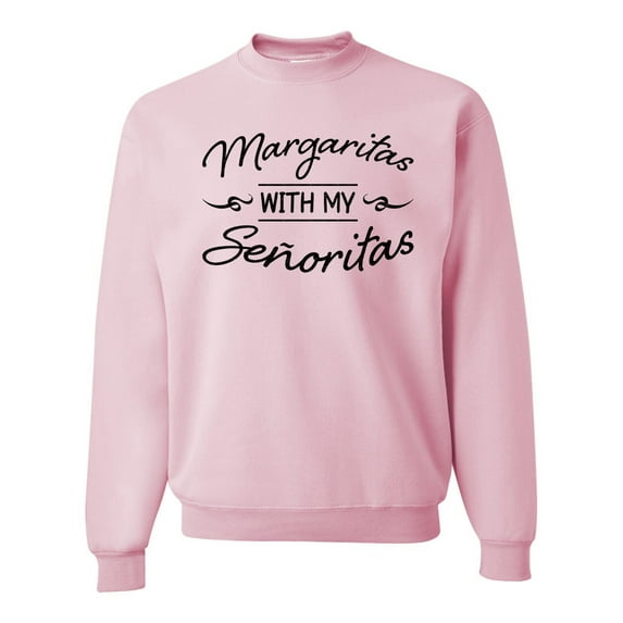 Wild Bobby, Black Señoritas Funny Cinco de Mayo Cinco De Mayo Unisex Crewneck Sweatshirt, Light Pink, Small