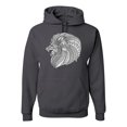 thumbnail image 1 of Wild Bobby, Black and White Mosaic Retro Mandala Animal Animal Lover Graphic Hoodie Sweatshirt, Charcoal, Large, 1 of 1