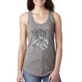 thumbnail image 1 of Wild Bobby, Black and White Mosaic Retro Mandala Elephant Animal Lover Ladies Racerback Tank Top, Heather Grey, Large, 1 of 1