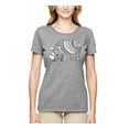 thumbnail image 1 of Wild Bobby, Black and White Mosaic Retro Mandala Rhino Animal Lover Womens Graphic T-Shirt, Heather Grey, Large, 1 of 4