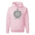 thumbnail image 1 of Black and White Mosaic Retro Mandala Turtle Animal Lover Graphic Hoodie Sweatshirt, Light Pink, Medium, 1 of 1