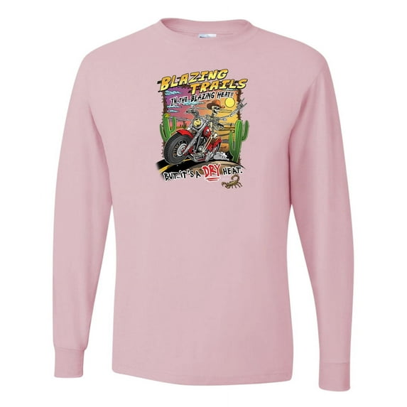 Wild Bobby Blazing Trails In The Blazing Heat Vintage Men Long Sleeve Shirt, Light Pink, XX-Large