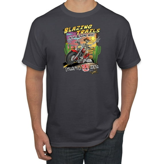 Wild Bobby Blazing Trails In The Blazing Heat Vintage Men Tee, Charcoal, 3X-Large