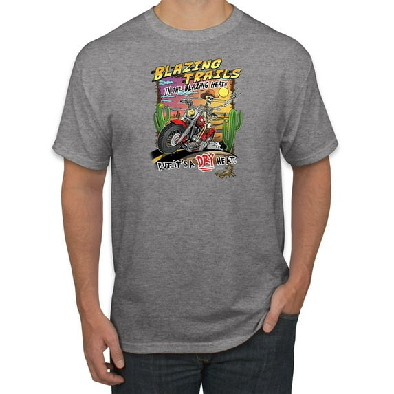 Wild Bobby Blazing Trails In The Blazing Heat Vintage Men Tee, Heather Grey, Small