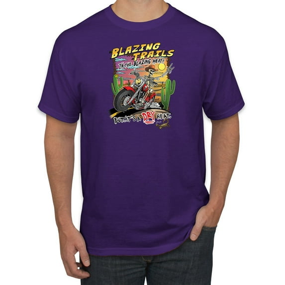 Wild Bobby Blazing Trails In The Blazing Heat Vintage Men Tee, Purple, Small