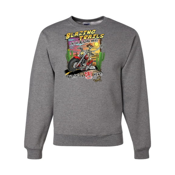 Wild Bobby Blazing Trails In The Blazing Heat Vintage Unisex Crewneck Sweatshirt, Heather Grey, 3X-Large