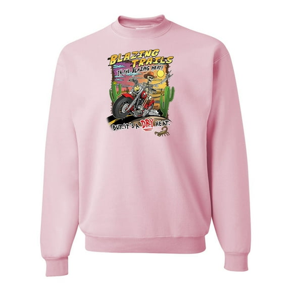 Wild Bobby Blazing Trails In The Blazing Heat Vintage Unisex Crewneck Sweatshirt, Light Pink, X-Large