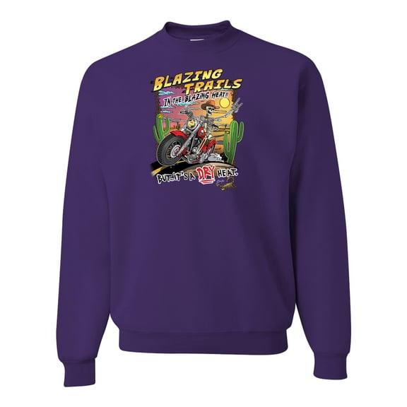 Wild Bobby Blazing Trails In The Blazing Heat Vintage Unisex Crewneck Sweatshirt, Purple, Large