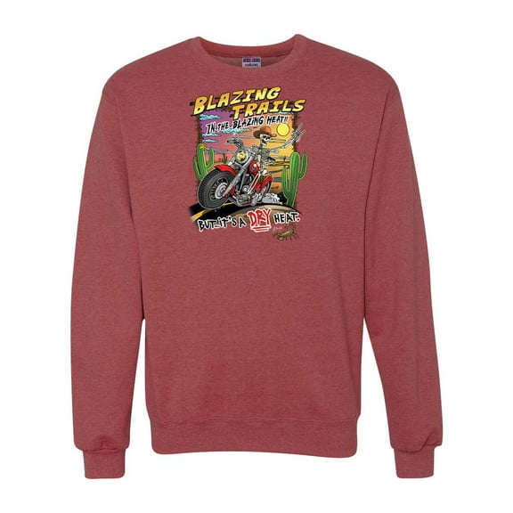 Wild Bobby Blazing Trails In The Blazing Heat Vintage Unisex Crewneck Sweatshirt, Vintage Heather Red, X-Large