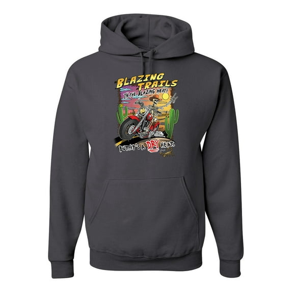 Wild Bobby Blazing Trails In The Blazing Heat Vintage Unisex Hoodie Sweatshirt, Charcoal, 3X-Large