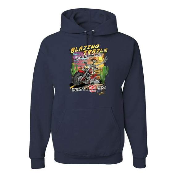 Wild Bobby Blazing Trails In The Blazing Heat Vintage Unisex Hoodie Sweatshirt, Navy, Small
