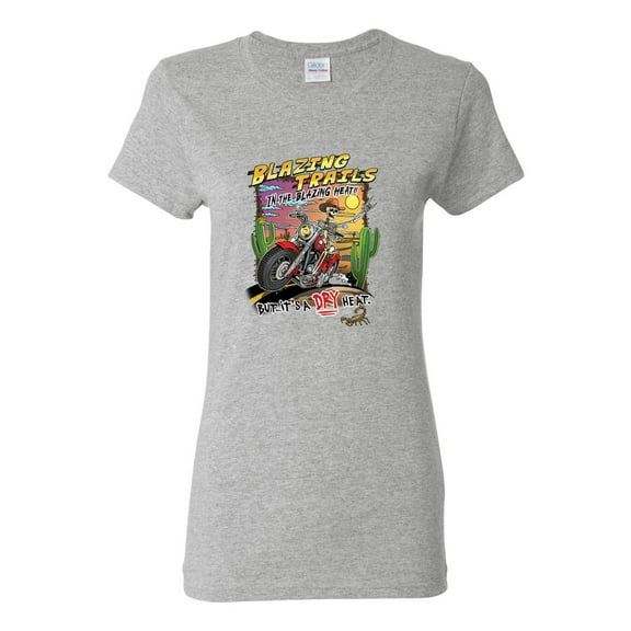 Wild Bobby Blazing Trails In The Blazing Heat Vintage Women Graphic Tee, Heather Grey, 3X-Large