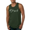 thumbnail image 1 of Wild Bobby, Blessed Inspirational Quote Heart Love, Inspirational/Christian, Men Graphic Tank Top, Forest Green, Small, 1 of 3