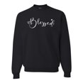 thumbnail image 1 of Wild Bobby, Blessed Inspirational Quote Heart Love, Inspirational/Christian, Unisex Crewneck Graphic Sweatshirt, Black, Large, 1 of 3