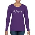thumbnail image 1 of Wild Bobby, Blessed Inspirational Quote Heart Love, Inspirational/Christian, Women Graphic Long Sleeve Tee, Purple, Large, 1 of 3