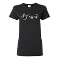 thumbnail image 1 of Wild Bobby, Blessed Inspirational Quote Heart Love, Inspirational/Christian, Women Graphic Tee, Black, Small, 1 of 3