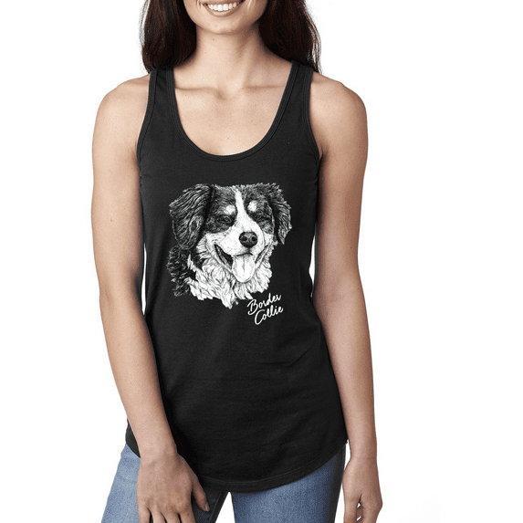 Wild Bobby, Border Collie Dog Lover Pet Owner Animal Lover Ladies Racerback Tank Top