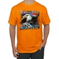 thumbnail image 1 of Wild Bobby, Born To Be Free Blad Eagle and American Flag Cars and Trucks Men's Graphic T-Shirt, Orange, Small, 1 of 3