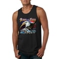 thumbnail image 1 of Wild Bobby, Born To Be Free Blad Eagle and American Flag Cars and Trucks Mens Graphic Tank Top, Black, Large, 1 of 3
