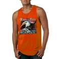 thumbnail image 1 of Wild Bobby, Born To Be Free Blad Eagle and American Flag Cars and Trucks Mens Graphic Tank Top, Orange, Medium, 1 of 3