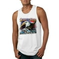 thumbnail image 1 of Wild Bobby, Born To Be Free Blad Eagle and American Flag Cars and Trucks Mens Graphic Tank Top, White, Small, 1 of 3