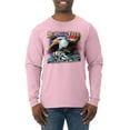 thumbnail image 1 of Wild Bobby, Born To Be Free Blad Eagle and American Flag Cars and Trucks Mens Long Sleeve Shirt, Light Pink, 3XL, 1 of 3