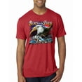 thumbnail image 1 of Wild Bobby, Born To Be Free Blad Eagle and American Flag Cars and Trucks Mens Premium Tri Blend T-Shirt, Vintage Red, Small, 1 of 3
