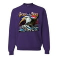 thumbnail image 1 of Wild Bobby, Born To Be Free Blad Eagle and American Flag Cars and Trucks Unisex Crewneck Graphic Sweatshirt, Purple, 3XL, 1 of 3