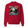 thumbnail image 1 of Wild Bobby, Born To Be Free Blad Eagle and American Flag Cars and Trucks Unisex Crewneck Graphic Sweatshirt, Red, 2XL, 1 of 3