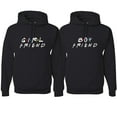 thumbnail image 1 of Wild Bobby, Boy Friend Girl Friend Funny Friends Font Classic His and Hers Matching Couples Hoodies Sweater Set, Black, Mens 3XL-Womens XL, 1 of 3