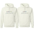 thumbnail image 1 of Wild Bobby, Boy Friend Girl Friend Funny Friends Font Classic His and Hers Matching Couples Hoodies Sweater Set, White, Mens M-Womens L, 1 of 3