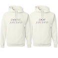 thumbnail image 1 of Wild Bobby, Boy Friend Girl Friend Funny Friends Font Classic His and Hers Matching Couples Hoodies Sweater Set, White, Mens XL-Womens M, 1 of 3