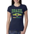 thumbnail image 1 of Wild Bobby Brazil Flag Heart Vamos Brasil Graphic | Women's Novelty T-Shirt | Soccer Football Fan Game Day Gift for Her Women Slim Fit Junior Tee, 1 of 5
