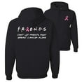 thumbnail image 1 of Wild Bobby, Breast Cancer Awareness Don't Let Friends Fight Breast Cancer Alone Front and Back Unisex Hoodie Sweatshirt, Black, Small, 1 of 6