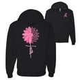 thumbnail image 1 of Wild Bobby Breast Cancer Awareness Faith Pink Ribbon Sunflower Front and Back Graphic Zip Up Hoodie Sweatshirt, Black, Small, 1 of 6