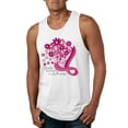 thumbnail image 1 of Wild Bobby Breast Cancer Awareness Flowers Breast Cancer Awareness Men Tank Top, White, X-Large, 1 of 6