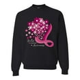 thumbnail image 1 of Wild Bobby Breast Cancer Awareness Flowers Breast Cancer Awareness Unisex Crewneck Sweatshirt, Black, Small, 1 of 6