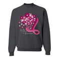 thumbnail image 1 of Wild Bobby Breast Cancer Awareness Flowers Breast Cancer Awareness Unisex Crewneck Sweatshirt, Charcoal, XX-Large, 1 of 6