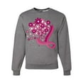 thumbnail image 1 of Wild Bobby Breast Cancer Awareness Flowers Breast Cancer Awareness Unisex Crewneck Sweatshirt, Heather Grey, Large, 1 of 6