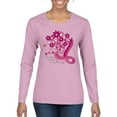 thumbnail image 1 of Wild Bobby Breast Cancer Awareness Flowers Breast Cancer Awareness Women Graphic Long Sleeve Tee, Light Pink, Medium, 1 of 6