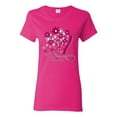 thumbnail image 1 of Wild Bobby Breast Cancer Awareness Flowers Breast Cancer Awareness Women Graphic Tee, Fuschia, Small, 1 of 6