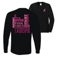 thumbnail image 1 of Wild Bobby Breast Cancer Awareness Front and Back Words of Encouragement Distressed Breast Cancer Awareness Front and Back Mens Long Sleeve Shirt, Black, Small, 1 of 5