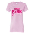 thumbnail image 1 of Wild Bobby Breast Cancer Awareness I Wear Pink for My Wife Women Tee, Light Pink, Small, 1 of 6