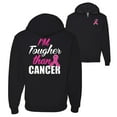 thumbnail image 1 of Wild Bobby, I'm Tougher Than Cancer, Breast Cancer Awareness, Front and Back Graphic Zip Up Hoodie Sweatshirt, Black, Small, 1 of 4