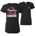thumbnail image 1 of Wild Bobby Breast Cancer Awareness I'm Tougher Than Cancer Front and Back Women Tee, Black, Small, 1 of 4