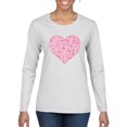 thumbnail image 1 of Wild Bobby Breast Cancer Awareness Pink Ribbon Heart Breast Cancer Awareness Women Graphic Long Sleeve T-Shirt, White, X-Large, 1 of 6
