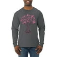 thumbnail image 1 of Wild Bobby Breast Cancer Awareness Pink Tree Words of Encouragement Breast Cancer Awareness Men Long Sleeve Shirt, Charcoal, Medium, 1 of 6